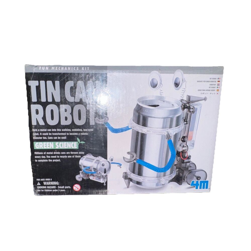 4M Tin Can Robot Fun Mechanics Kit Toysmith Green Science Educational Fast Ship